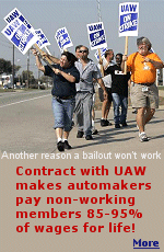 Experts say paying workers no longer working is a major reason why the automakers are in trouble, and a problem that a bailout can't fix.